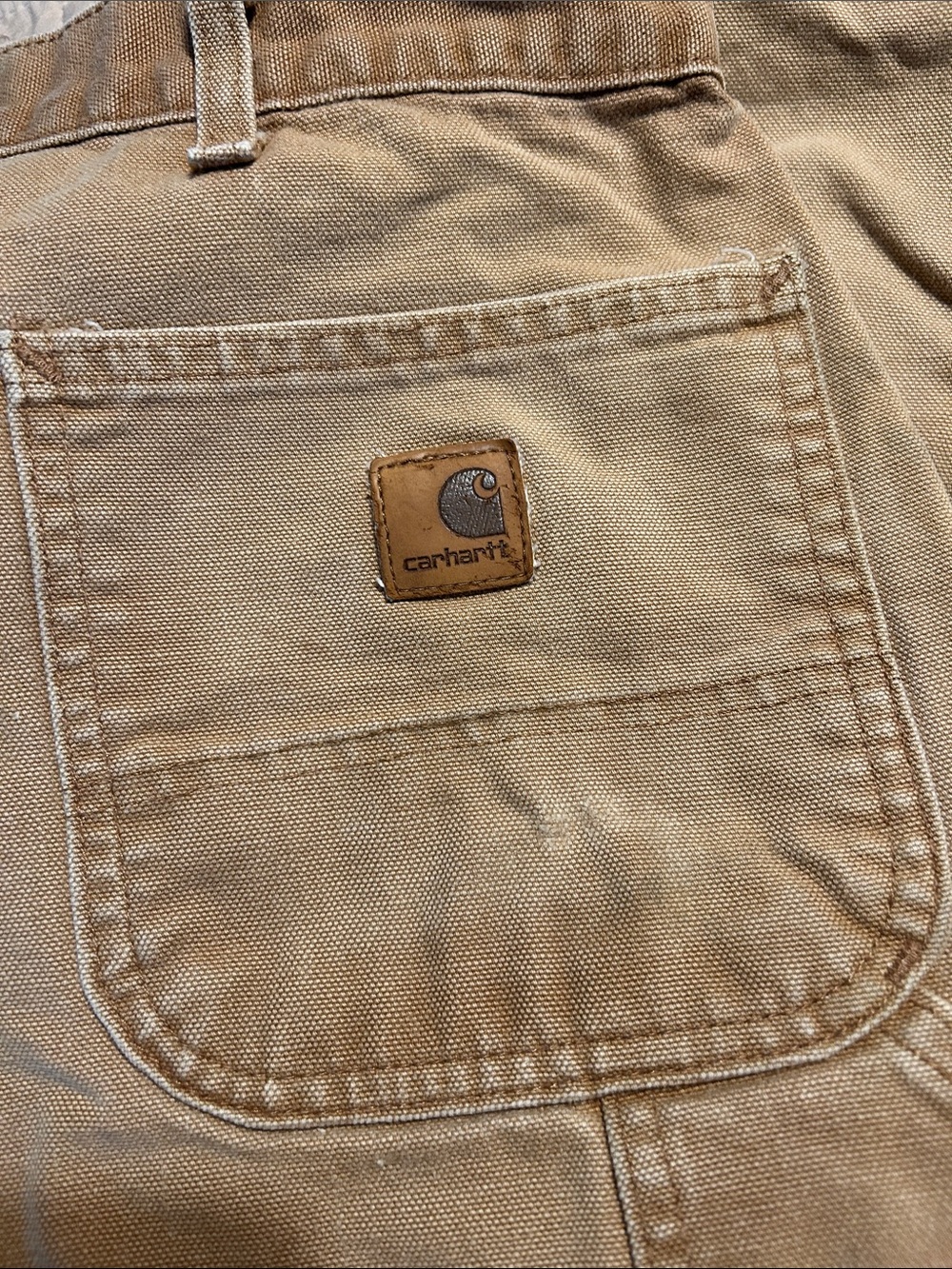 Carhartt Men's Brown Canvas Cargo Pants with Logo Patch